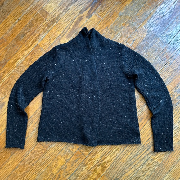 J. Jill Black Sequined Open Cardigan - Picture 1 of 4